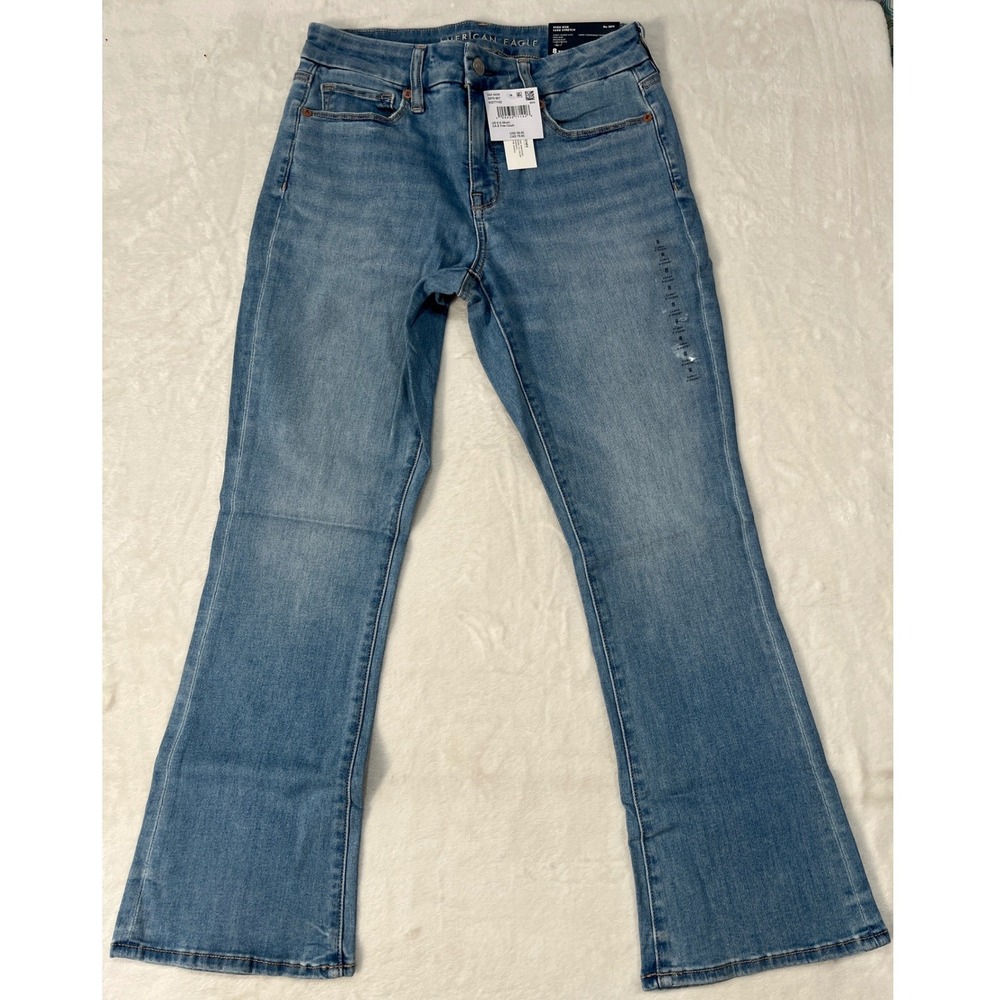 American Eagle Curvy Skinny Kick High Rise Luxe Stretch Jeans Blue 8 X-Short